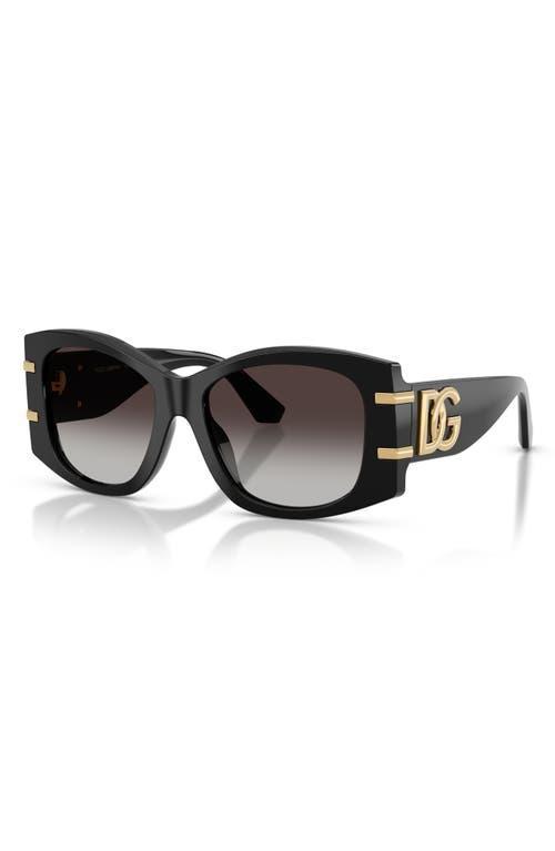 DOLCE & GABBANA Dolce&gabbana 54mm Gradient Butterfly Sunglasses In Black/grey Gradient Black Product Image