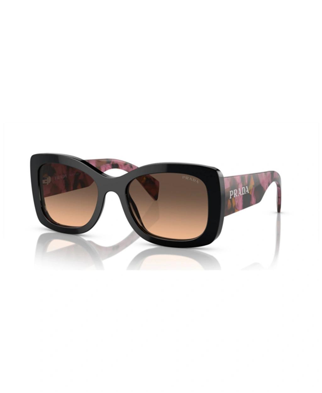 PRADA Gradient Acetate Oval Sunglasses In Mahogany Product Image