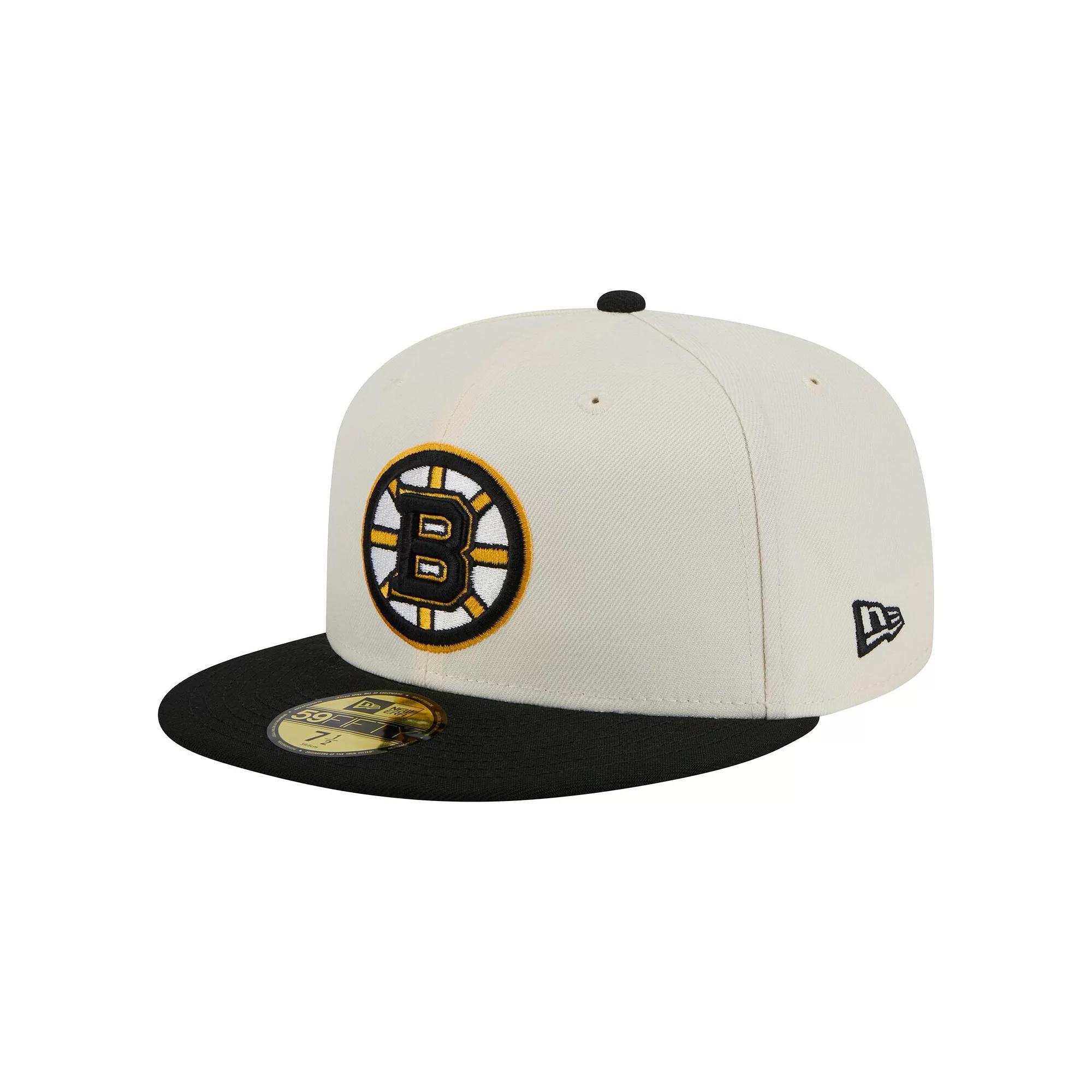 Men's New Era White Boston Bruins Chrome Two-Toned 59FIFTY Fitted Hat,  Product Image