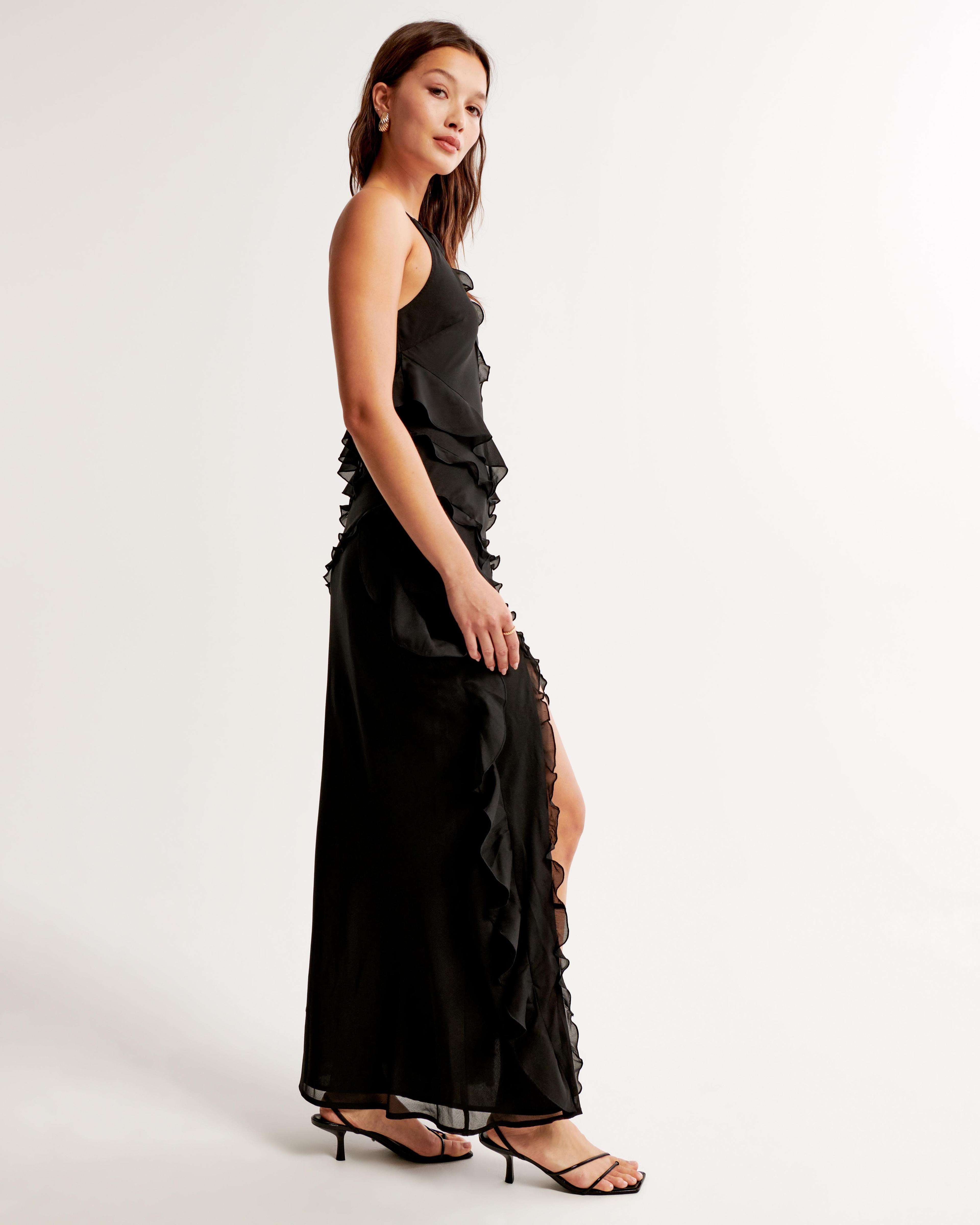 Draped Ruffle Maxi Dress Product Image