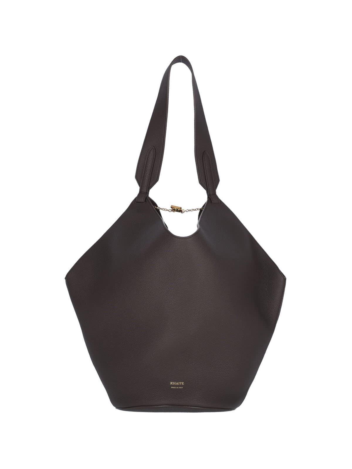 KHAITE 'lotus' Small Tote Bag In Dark Brown (brown) Product Image