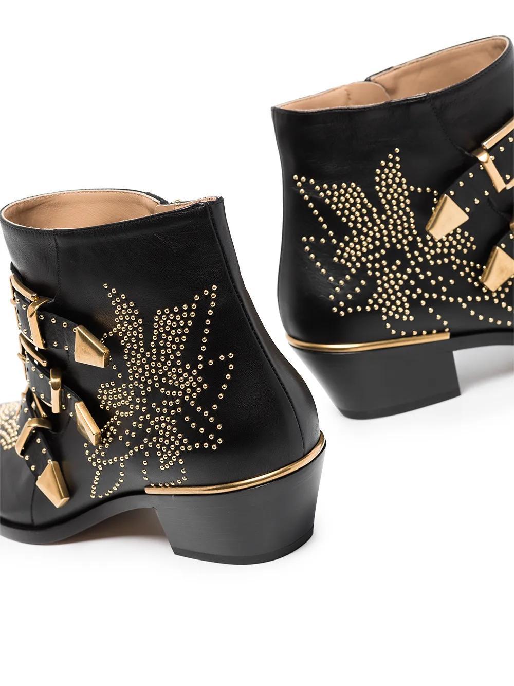 CHLOÉ Susanna 45mm Studded Ankle Boots In Black Product Image