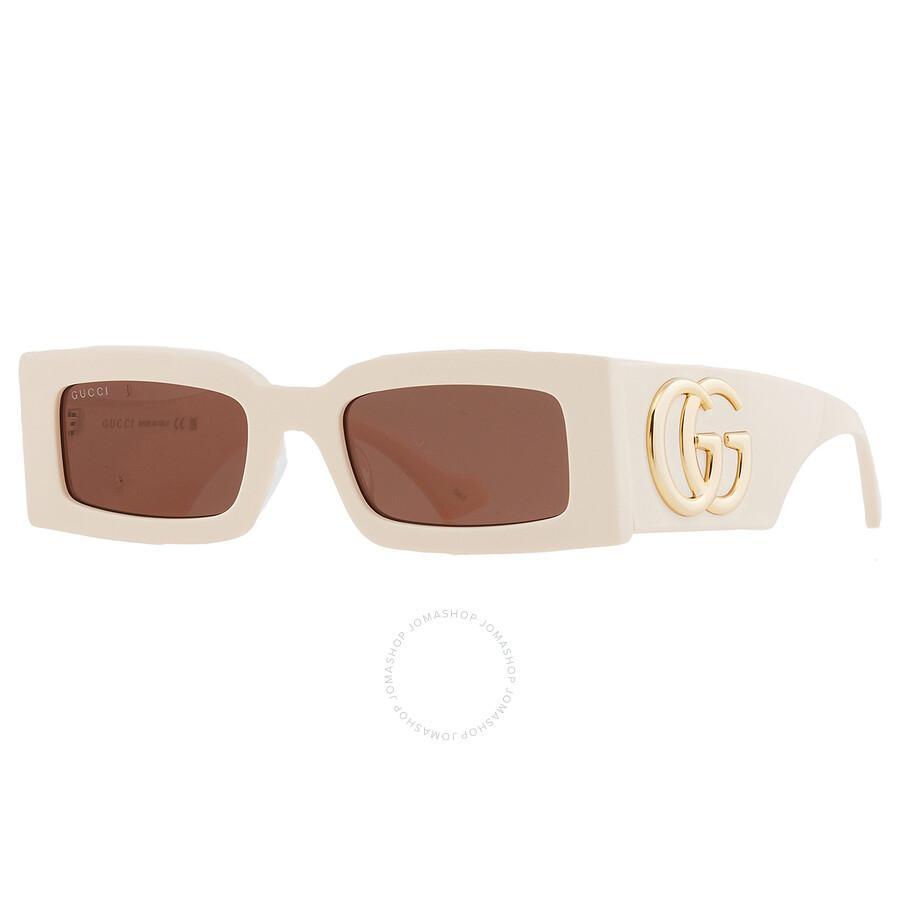 Brown Rectangular Ladies Sunglasses Gg1425s 004 53 In Brown / Ivory / White Product Image