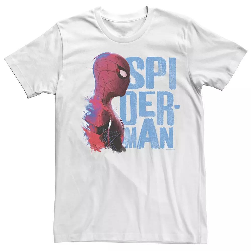 Men's Marvel Spider-Man Far From Home Side Profile Logo Stack Graphic Tee,  Product Image