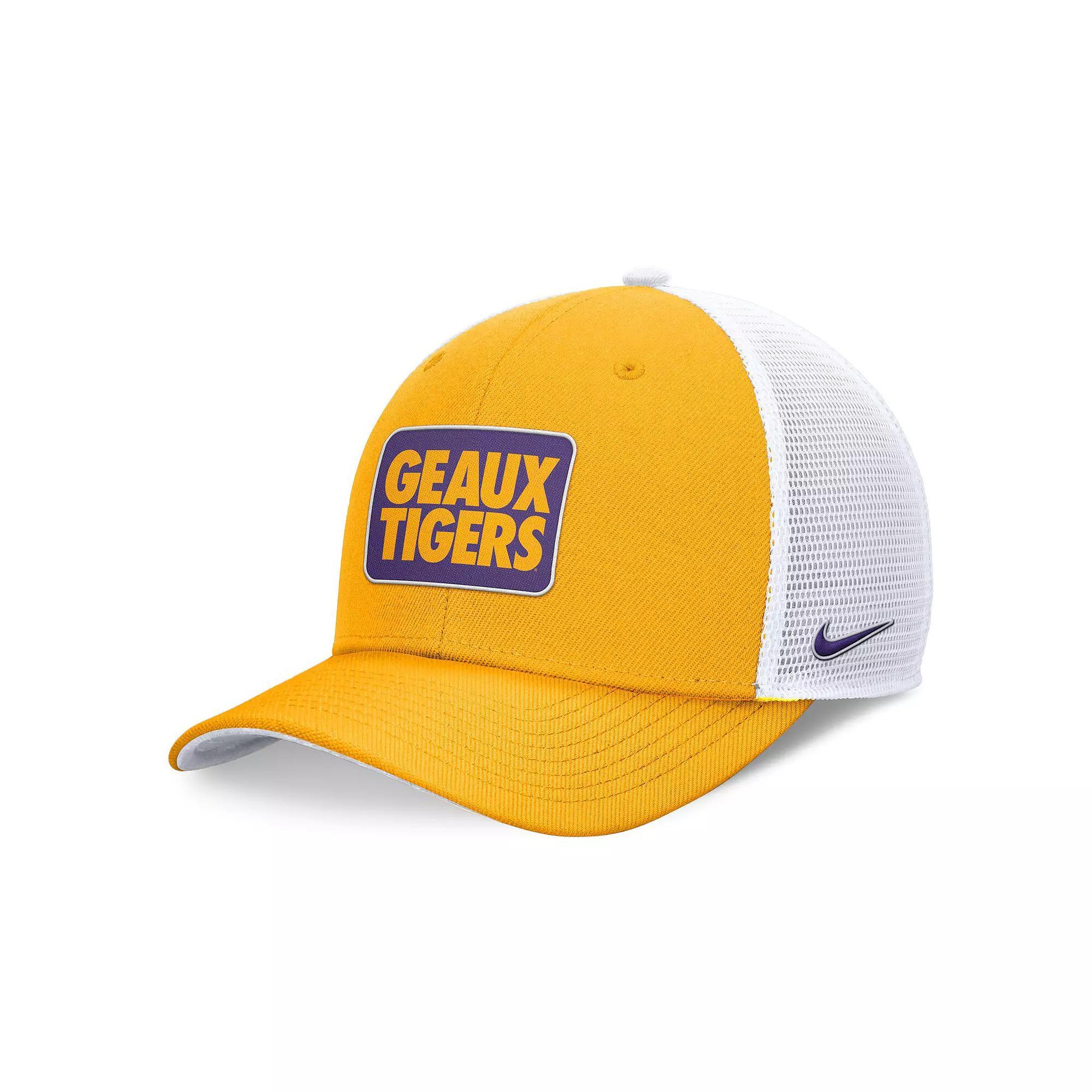 Men's Nike Yellow/White LSU Tigers Local Rise Trucker Adjustable Hat,  Product Image