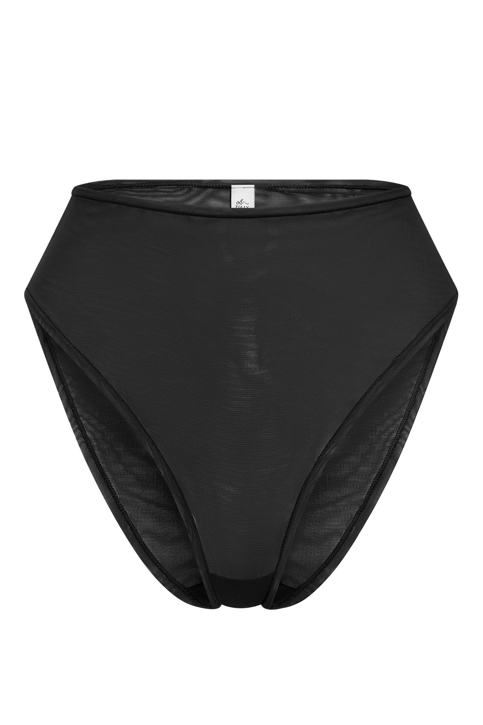 Soft Mesh High Waisted Knicker in Black Product Image