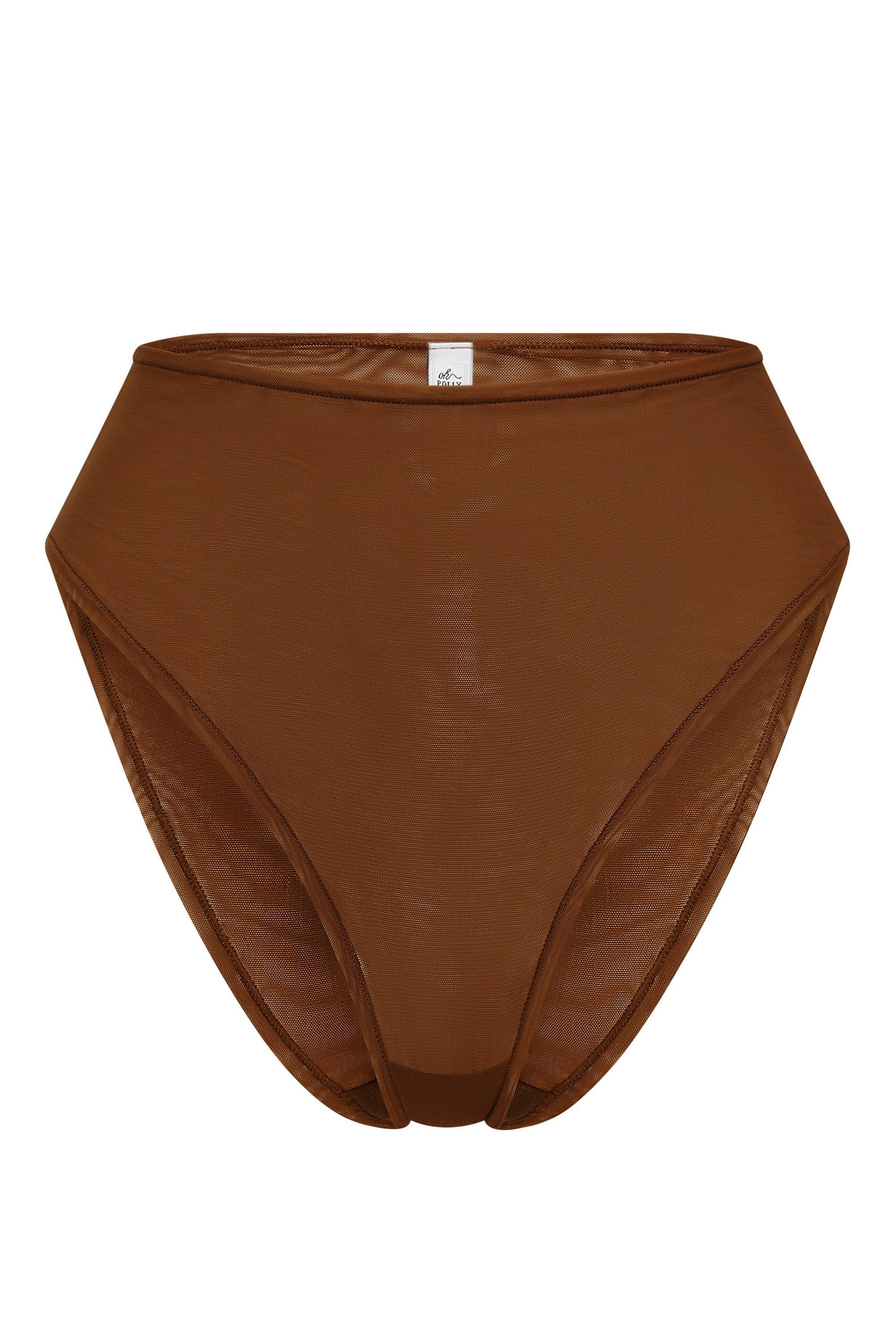 Soft Mesh High Waisted Knicker in Chestnut Product Image