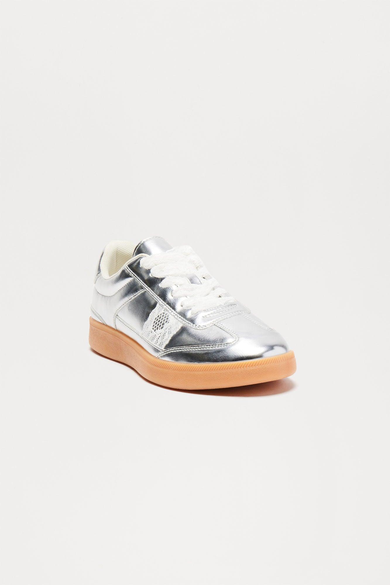 Kolton Lace Up Sneakers - Silver Product Image