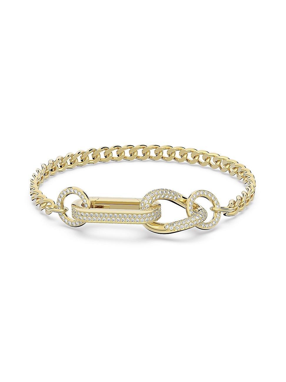 Womens Dextera Goldtone-Plated & Crystal Mixed Link Bracelet Product Image