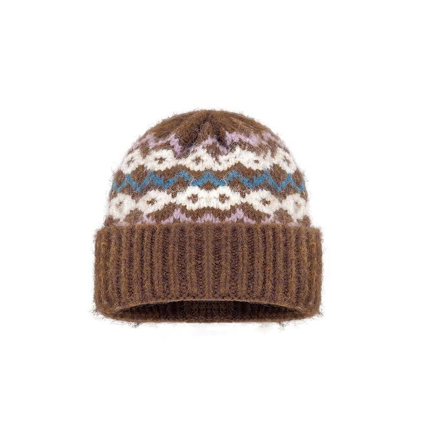 Patterned Knit Beanie Product Image