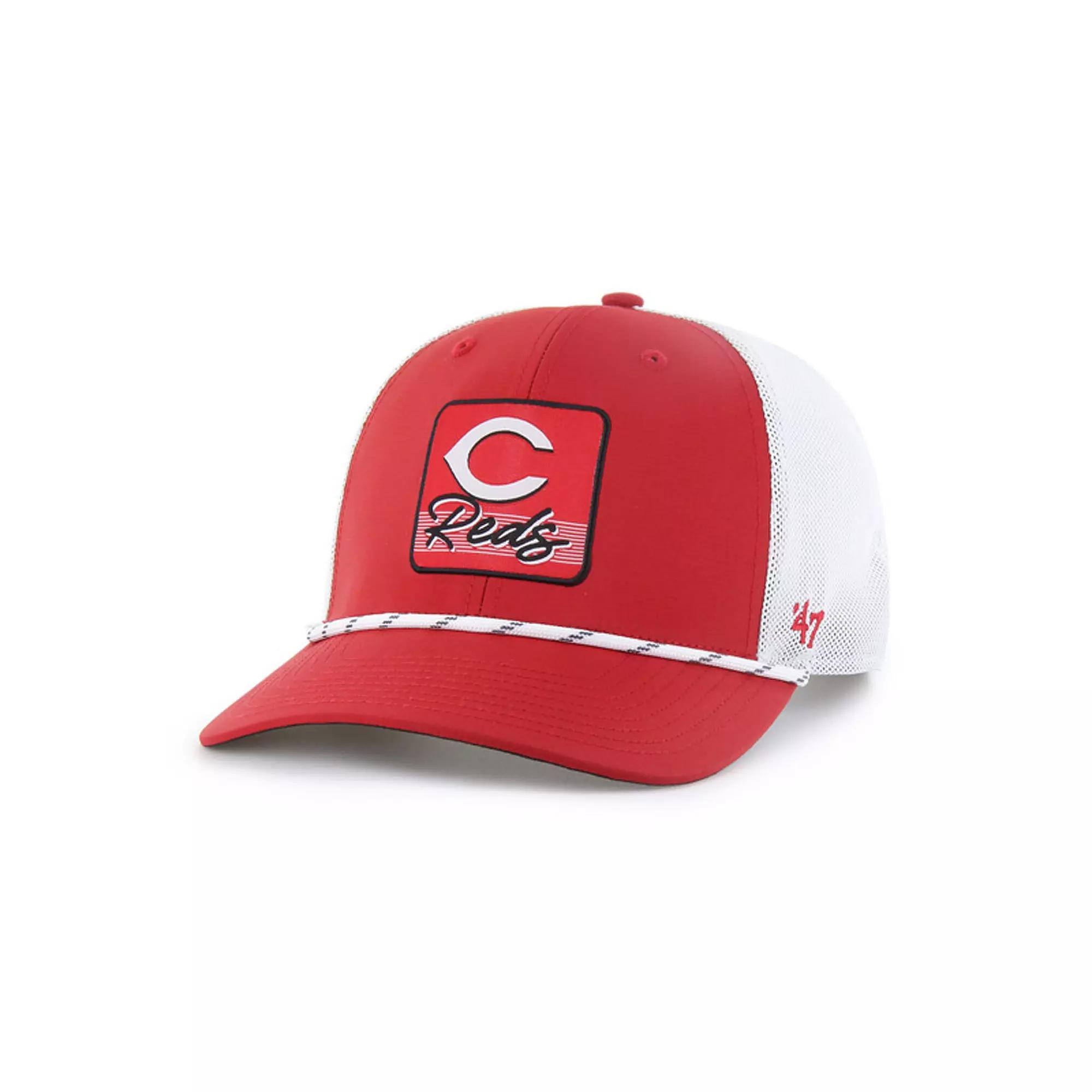 Men's '47 Red/White Cincinnati Reds Scratch Adjustable Trucker Hat, Red Red Product Image