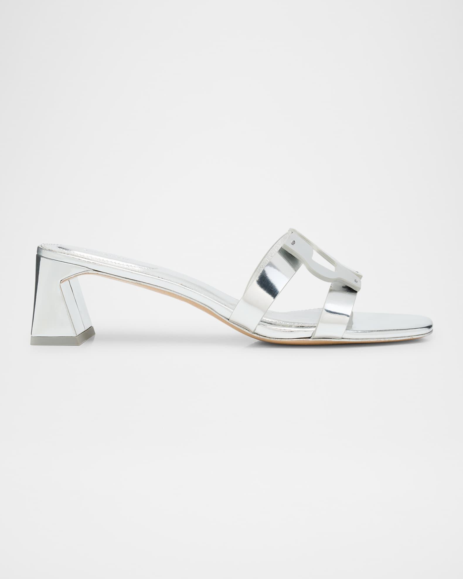 Metallic Monogram Mule Sandals Product Image