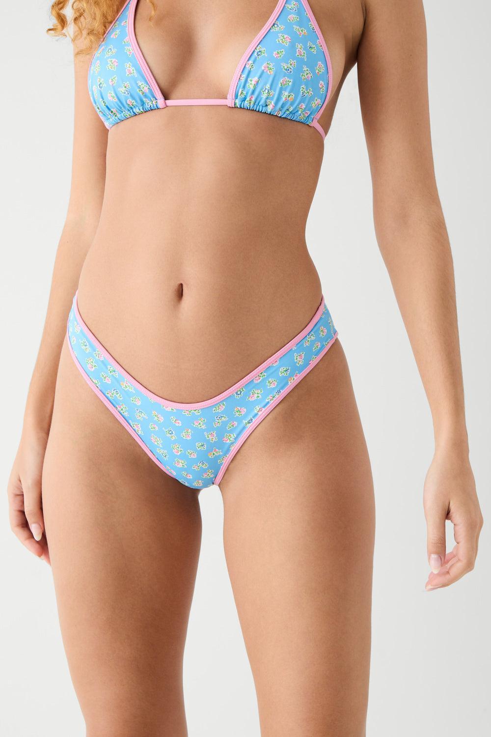 Dove Classic Floral Bikini Bottom - Blue Hawaii Product Image