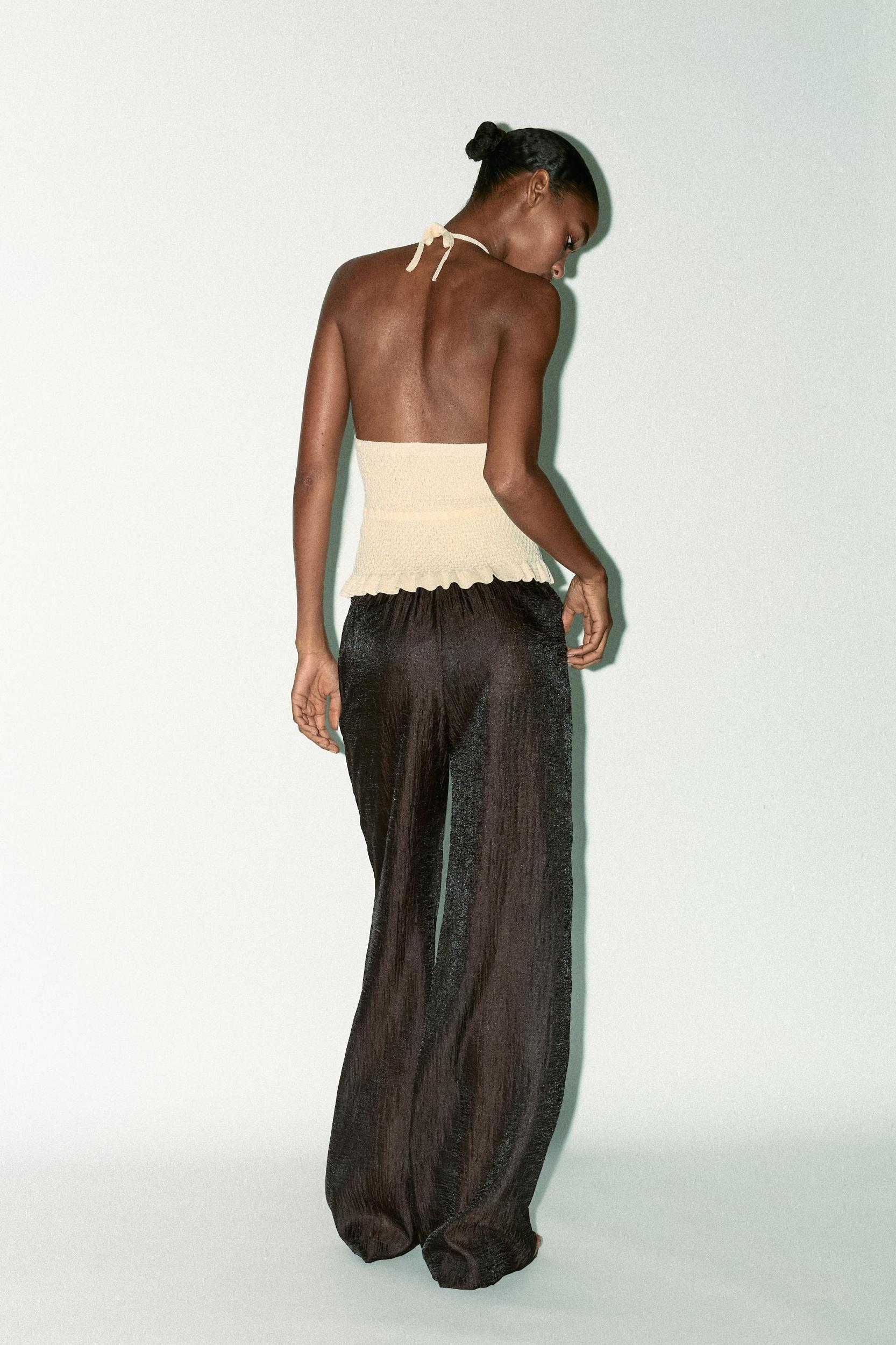 WRINKLED SEMI-SHEER PANTS Product Image