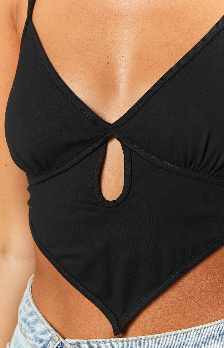 Today Black Halter Neck Crop Top Product Image