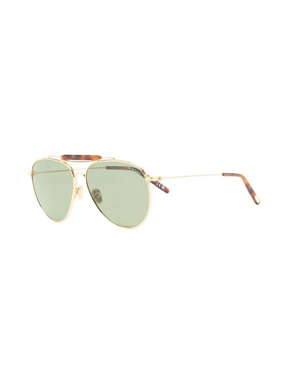 TOM FORD Tinted Pilot-frame Sunglasses In Gold Product Image