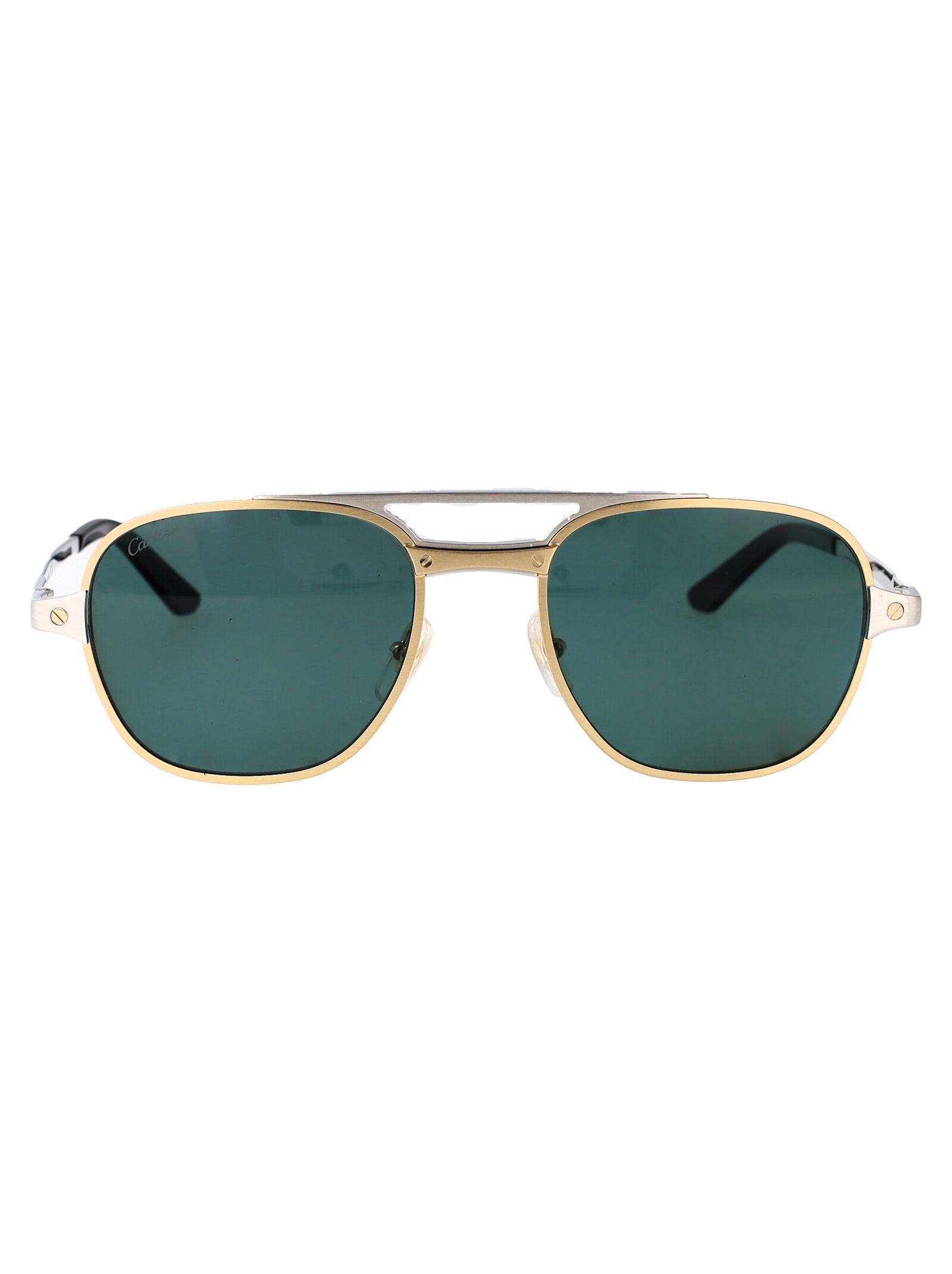 CARTIER Ct0477s Santos De  003 Gold Silver Green Glasses Product Image