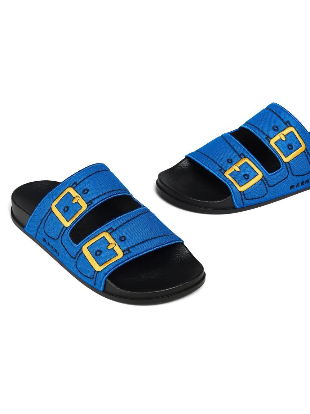 embroidered slip-on slides Product Image