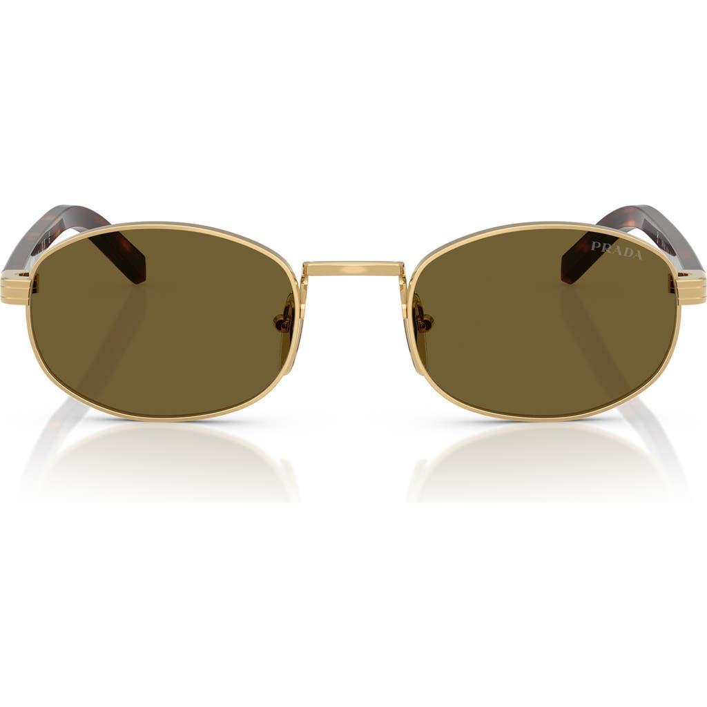 PRADA 52mm Oval Sunglasses In Gold Product Image