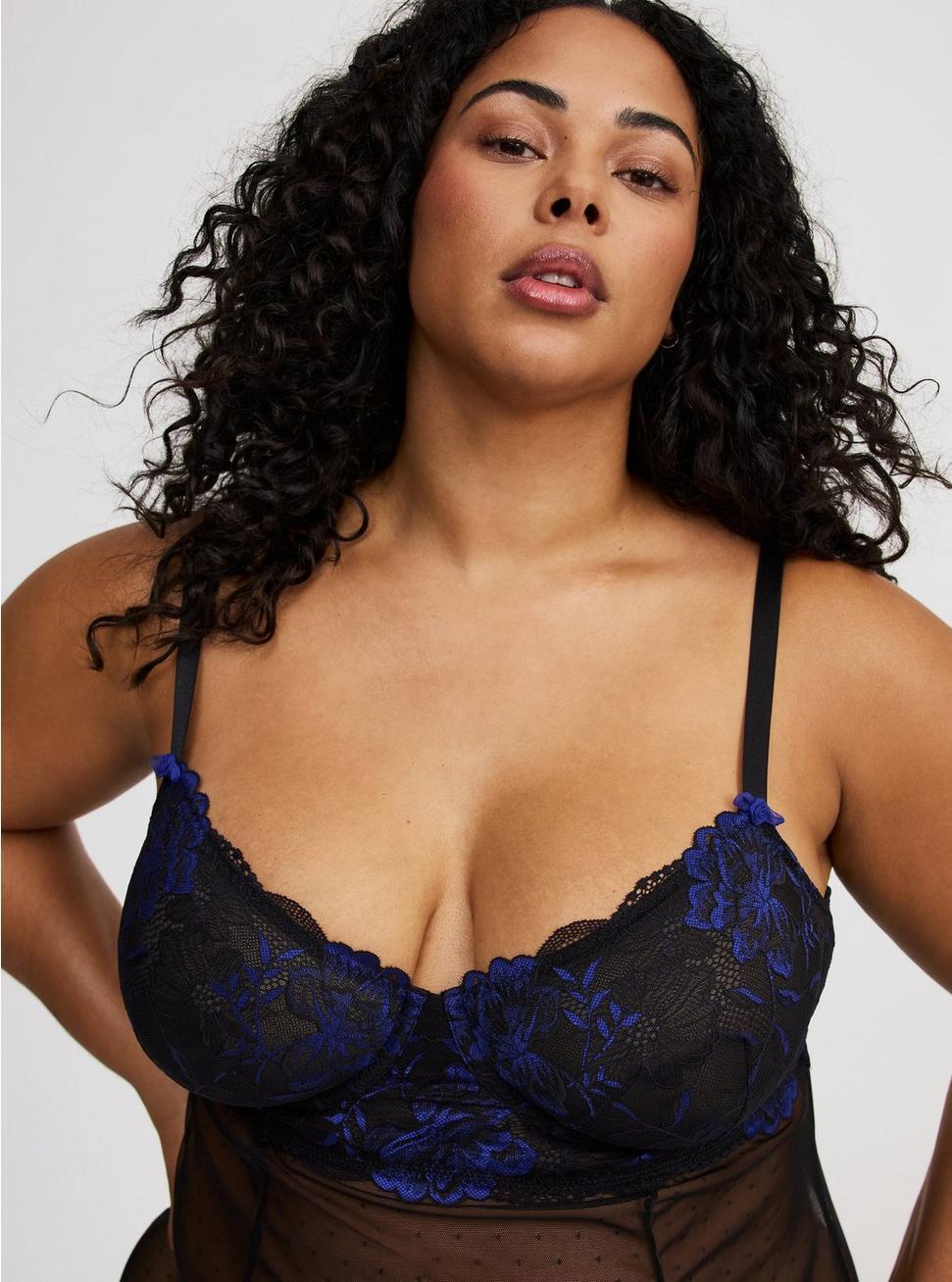 Lace Underwire Point D'Esprit Babydoll Product Image