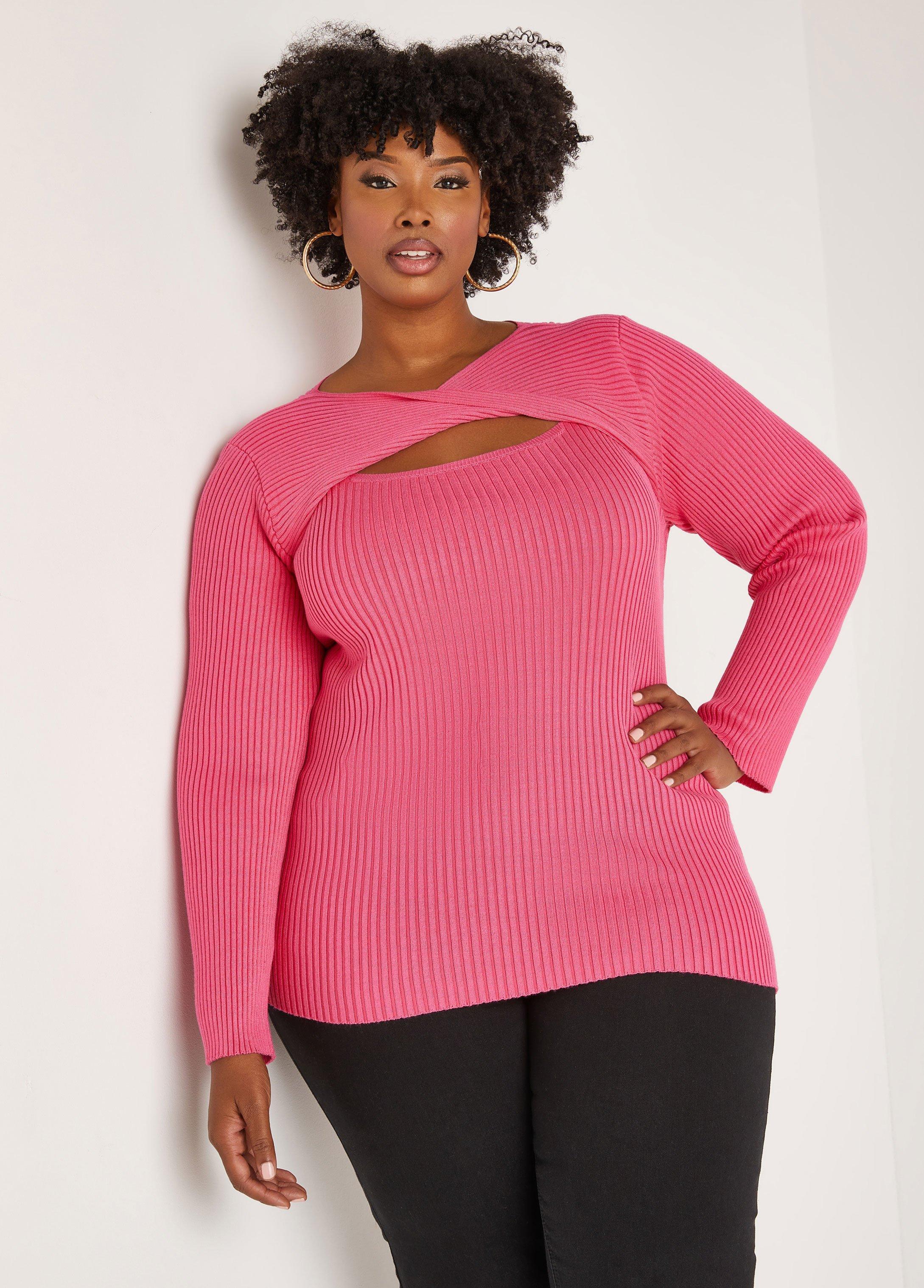 Plus Size Twisted Cutout Sweater Ashley Stewart Product Image