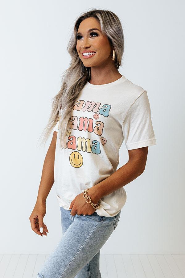 Smiley Mama Graphic Tee In Cream Product Image