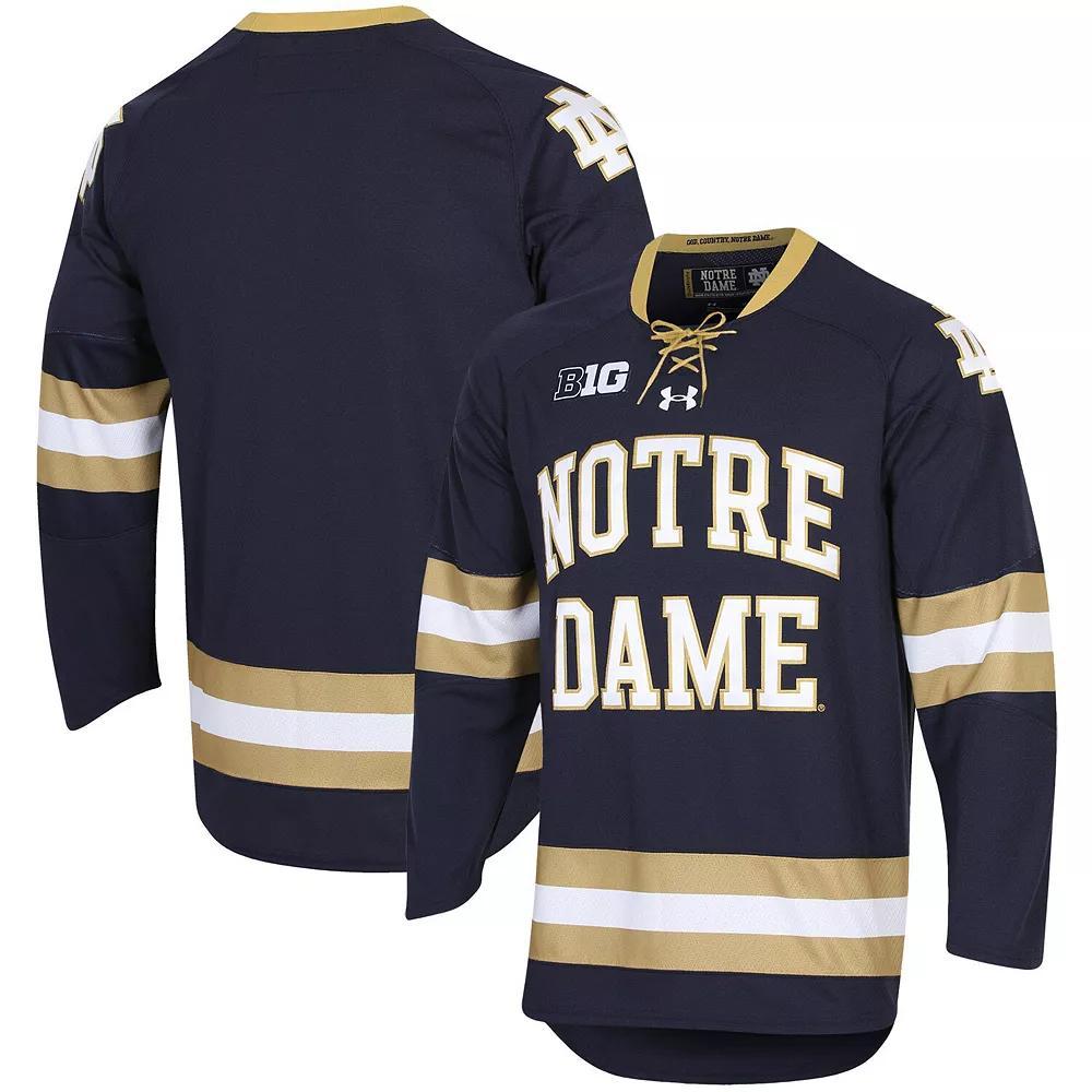 Men's Under Armour Navy Notre Dame Fighting Irish UA Replica Hockey Jersey,  Product Image