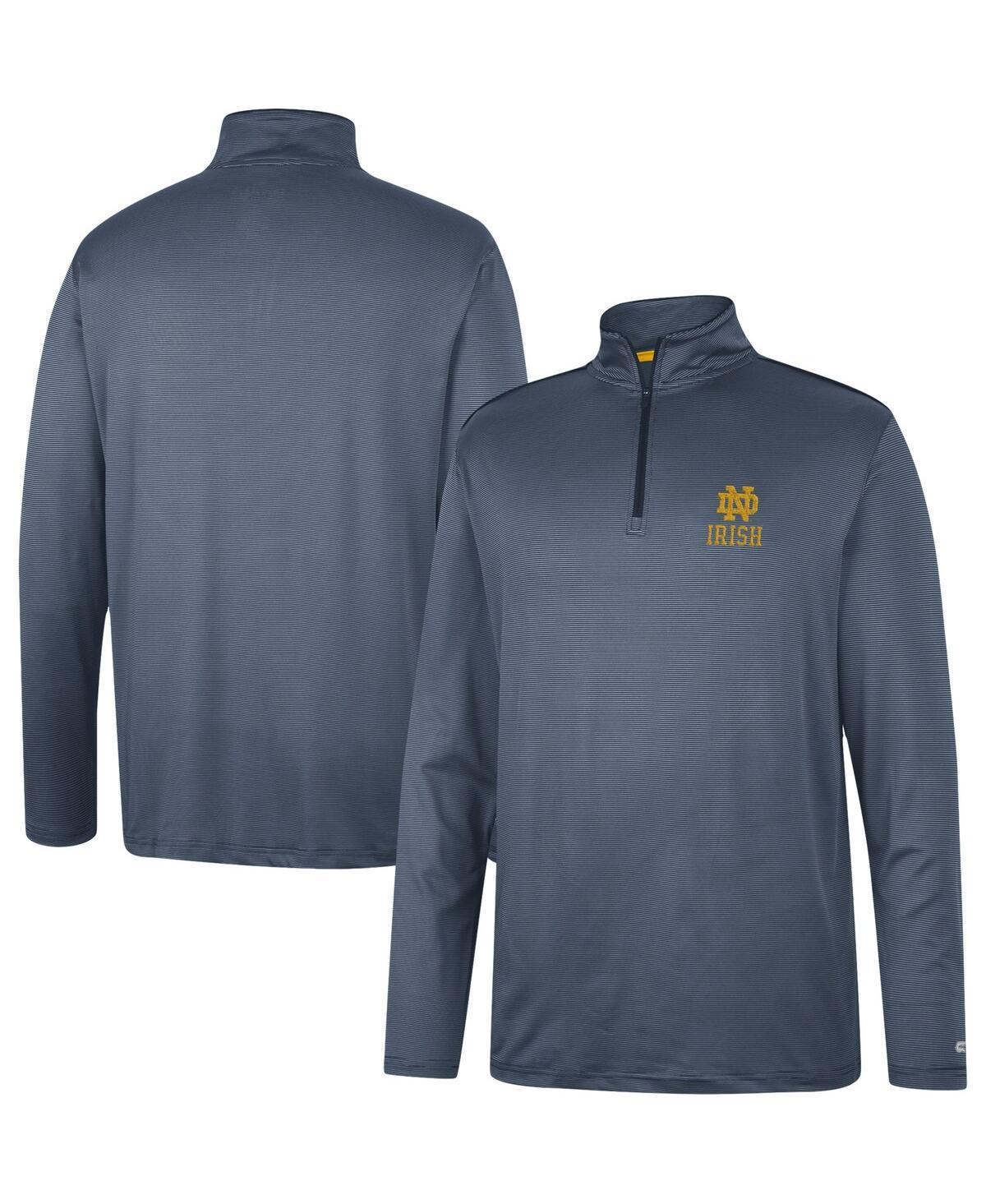 Mens Colosseum Notre Dame Fighting Irish Logo Quarter-Zip Windshirt Blue Product Image