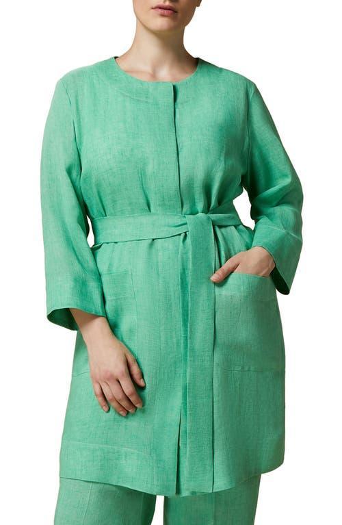 Womens Fiordo Linen Belted Duster Jacket Product Image