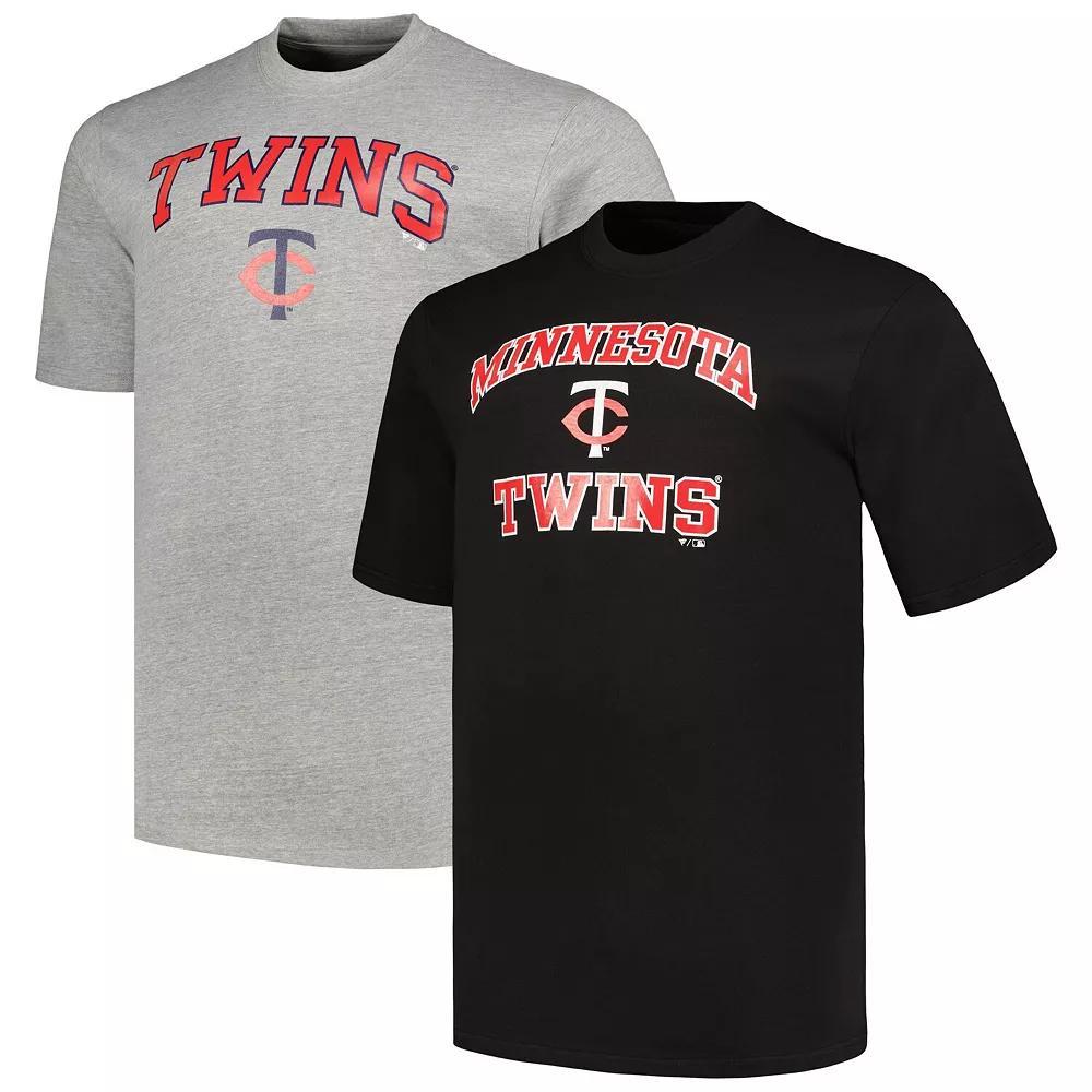 Men's Profile Black/Heather Gray Minnesota Twins Big & Tall T-Shirt Combo Pack, Size: 2XB Product Image