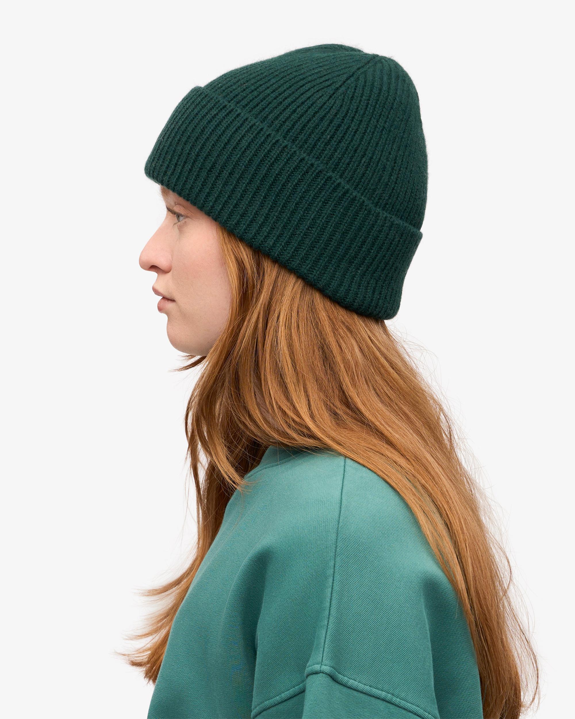 Merino Wool Beanie - Emerald Green Product Image