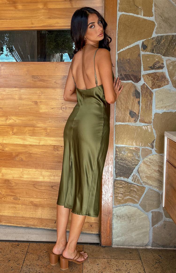 Schiffer Slip Midi Dress Khaki Product Image