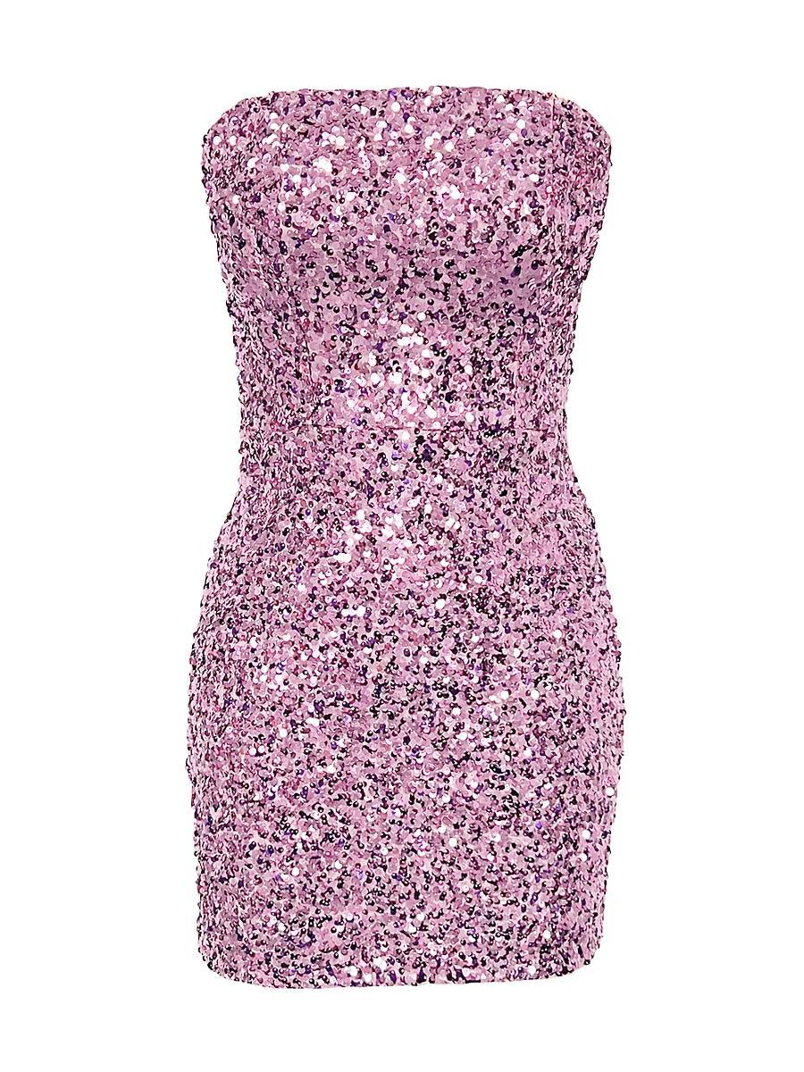 Womens Kyla Sequined Strapless Minidress Product Image