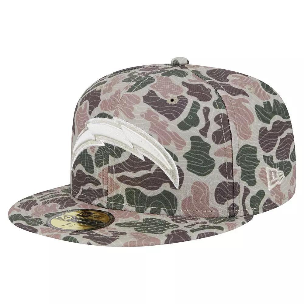 Men's New Era  Los Angeles Chargers Geo Camo 59FIFTY Fitted Hat, Size: 7 3/8, Green Product Image