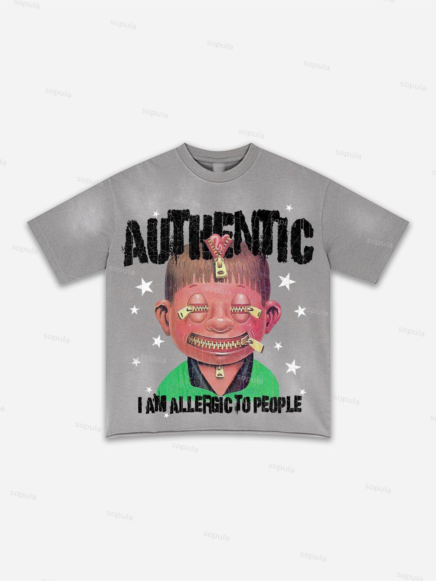 Street Goals Lip Braces Make Vintage Printed Graphic Washed T-shirt Product Image