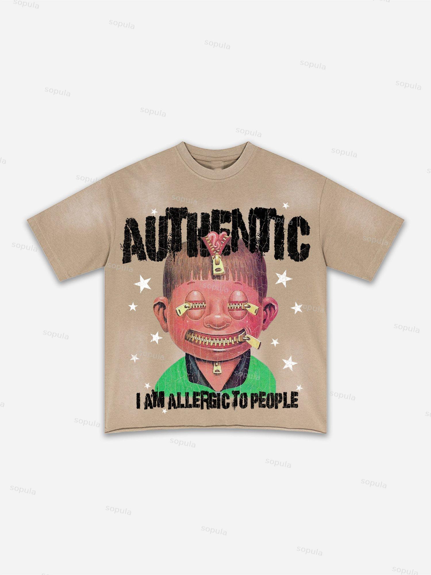 Street Goals Lip Braces Make Vintage Printed Graphic Washed T-shirt Product Image