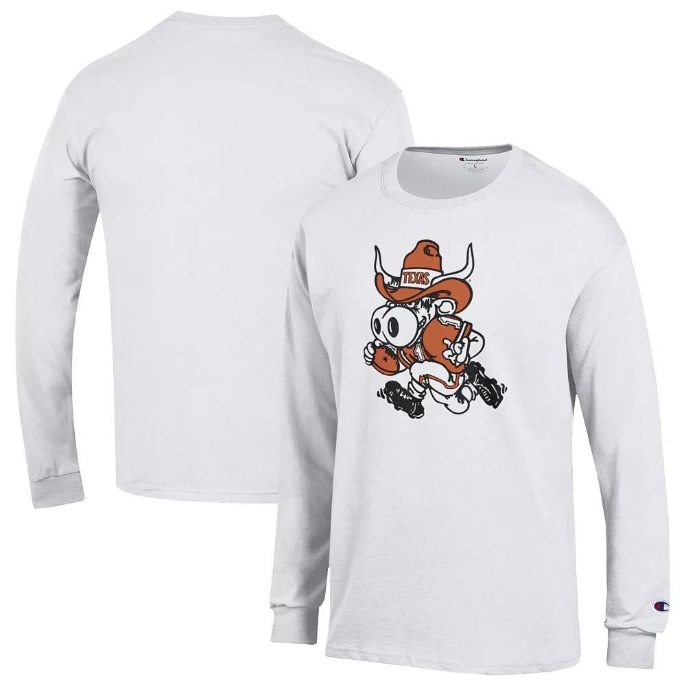 Men's Champion  White Texas Longhorns  Bevo Long Sleeve T-Shirt, Size: Large Product Image