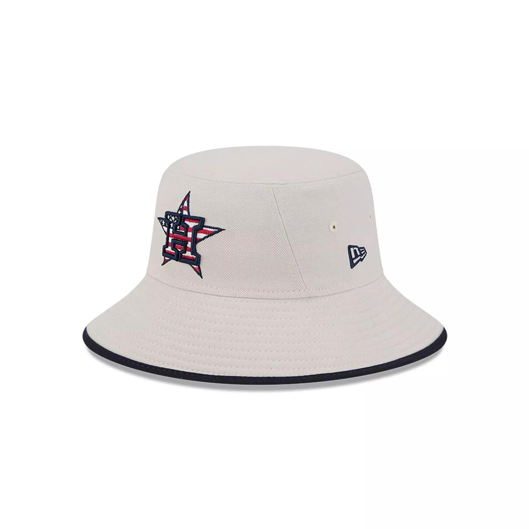 Men's New Era Khaki Houston Astros 2024 Fourth of July Bucket Hat, Beig K Product Image