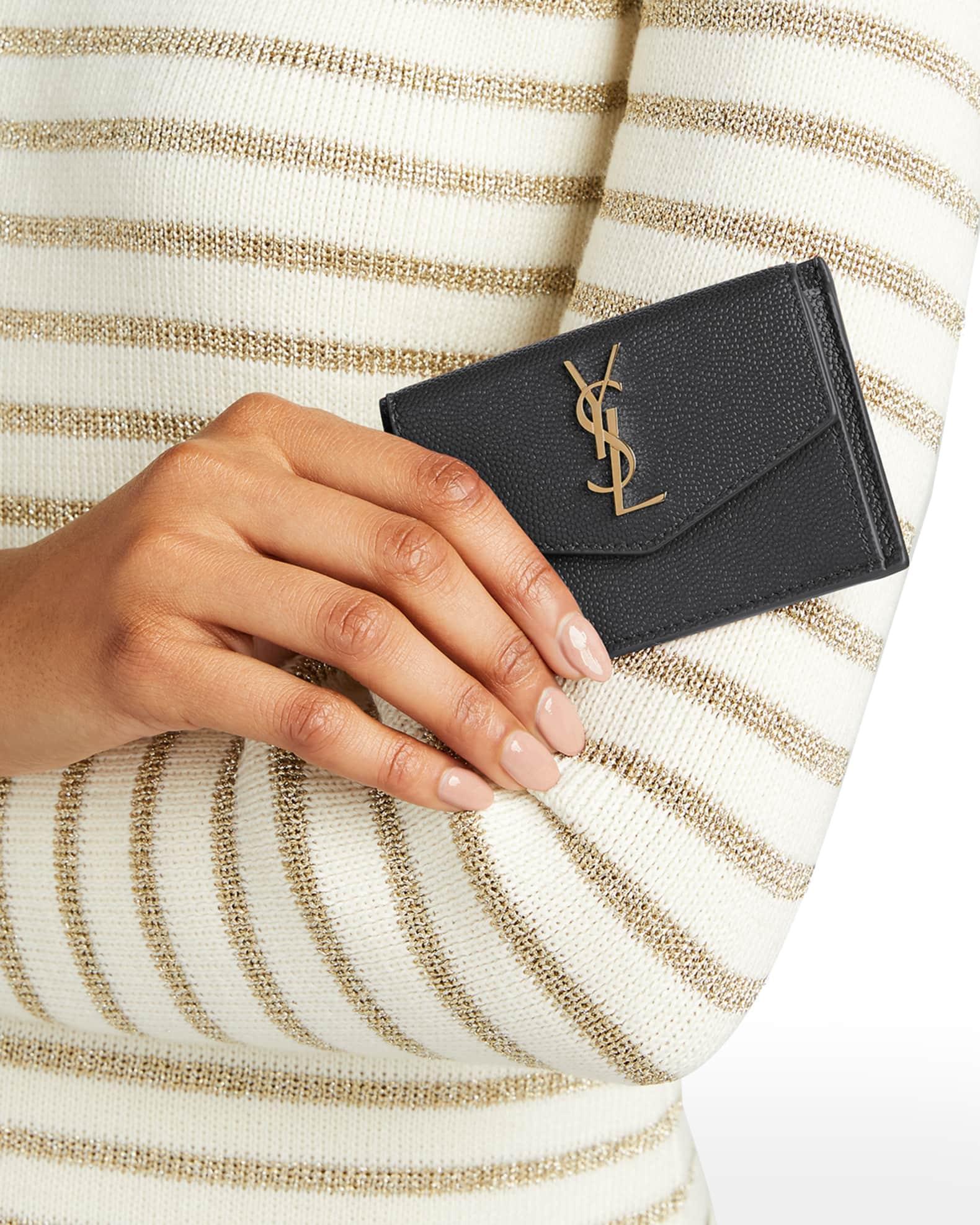 YSL Monogram Flap Card Case in Grained Leather Product Image
