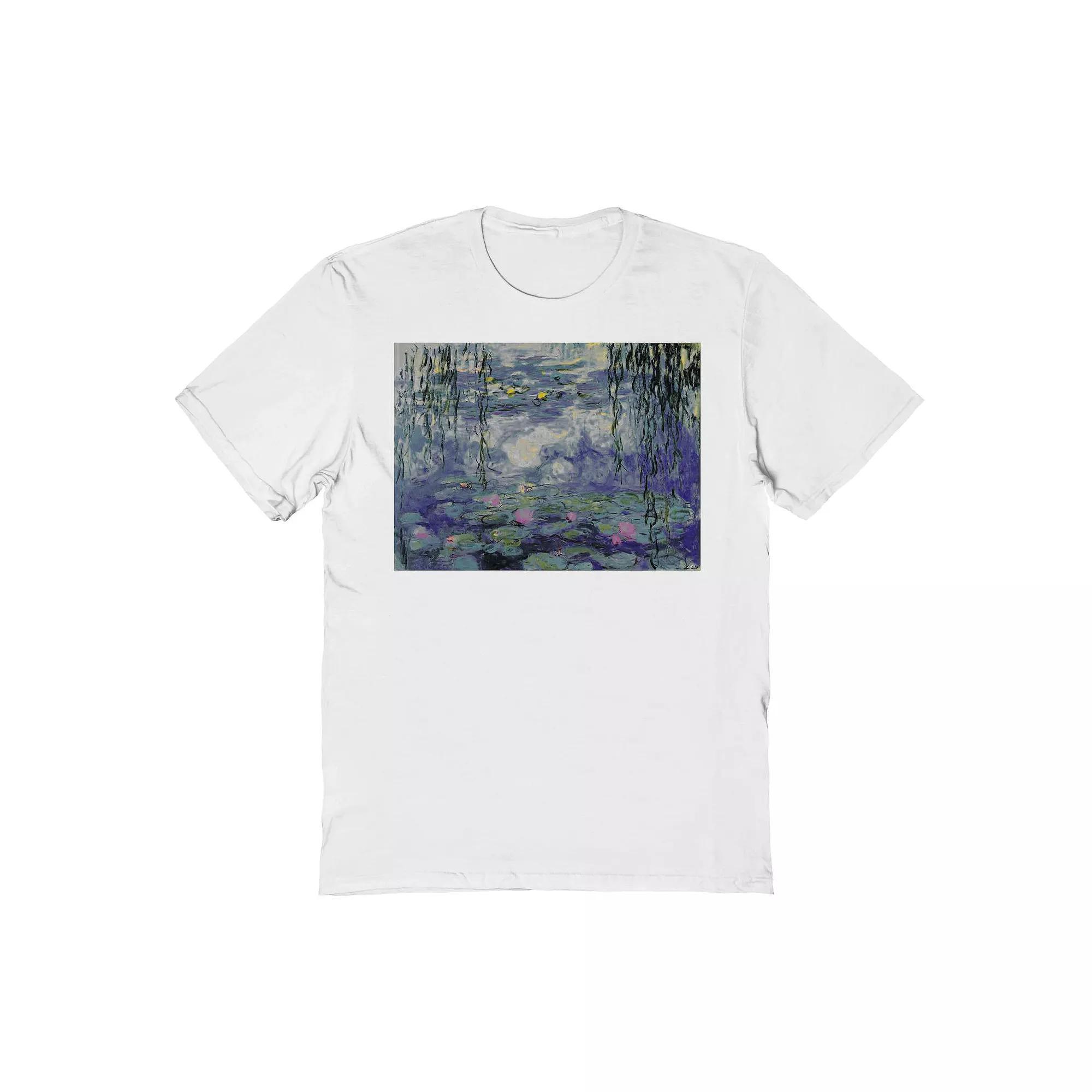 Men's Fine Art - Water Lillies Graphic Tee, Size: XL, White Product Image