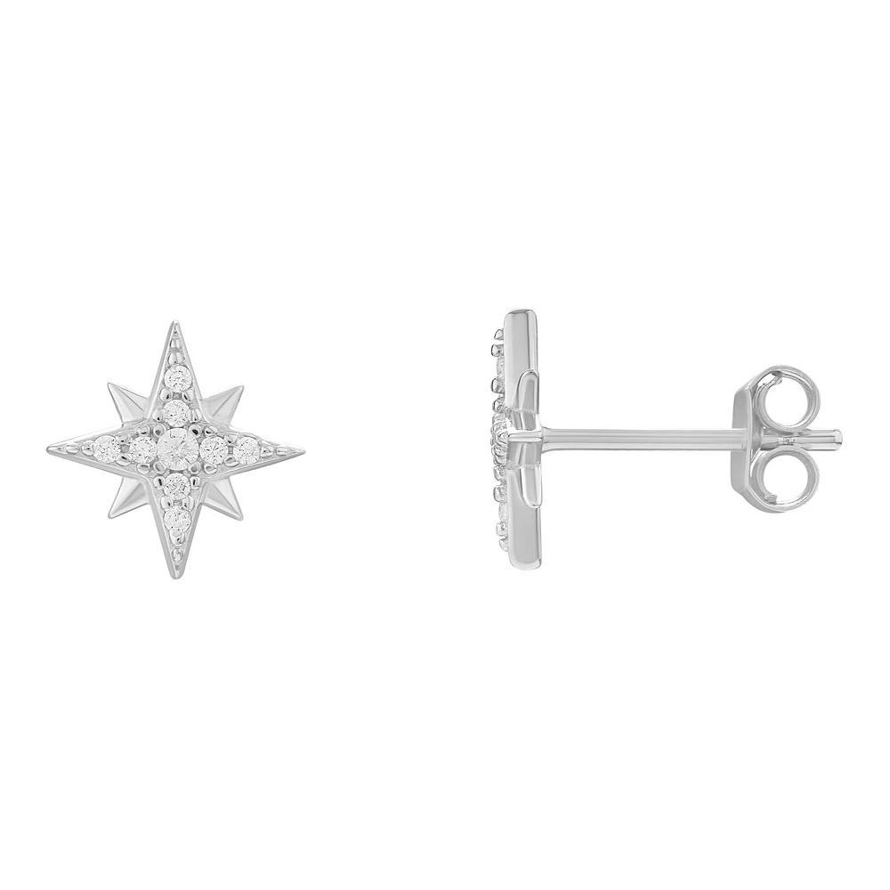 PRIMROSE Sterling Silver Cubic Zirconia Star Stud Earrings, Women's Product Image