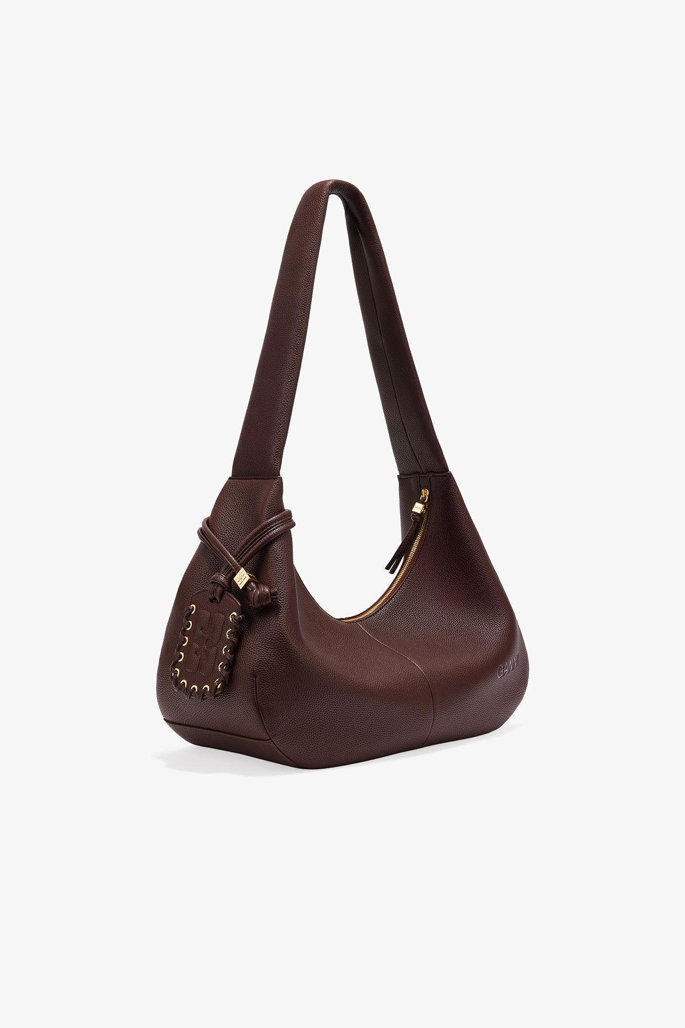 Brown Grained Medium Hobo Bag Product Image