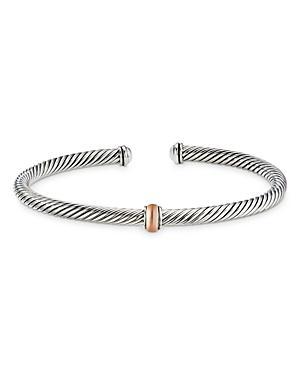 Cable Station Bracelet in Silver with 18K Gold, 4mm Product Image