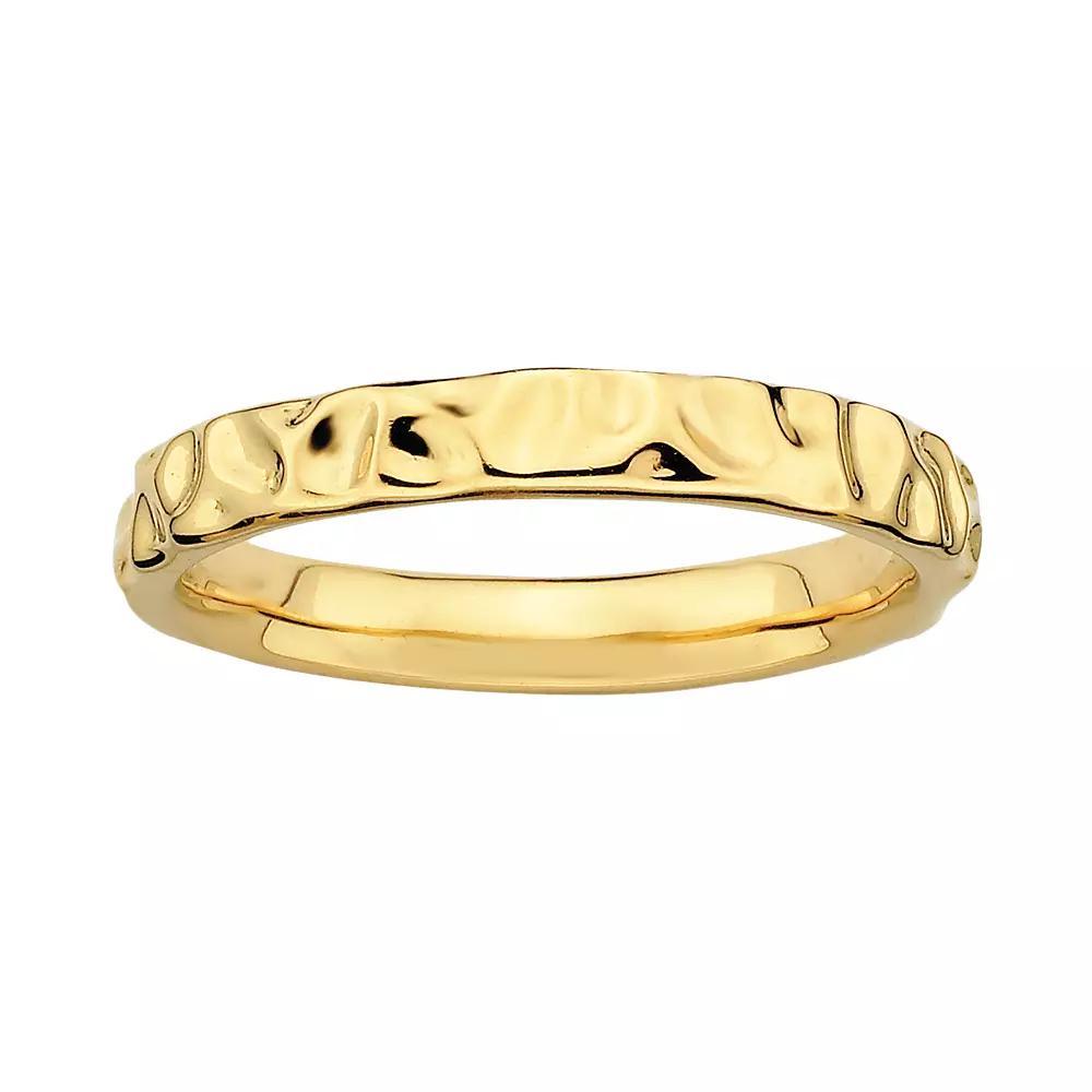 Stacks & Stones 18k Gold Over Silver Hammered Stack Ring, Women's, Size: 10 Product Image