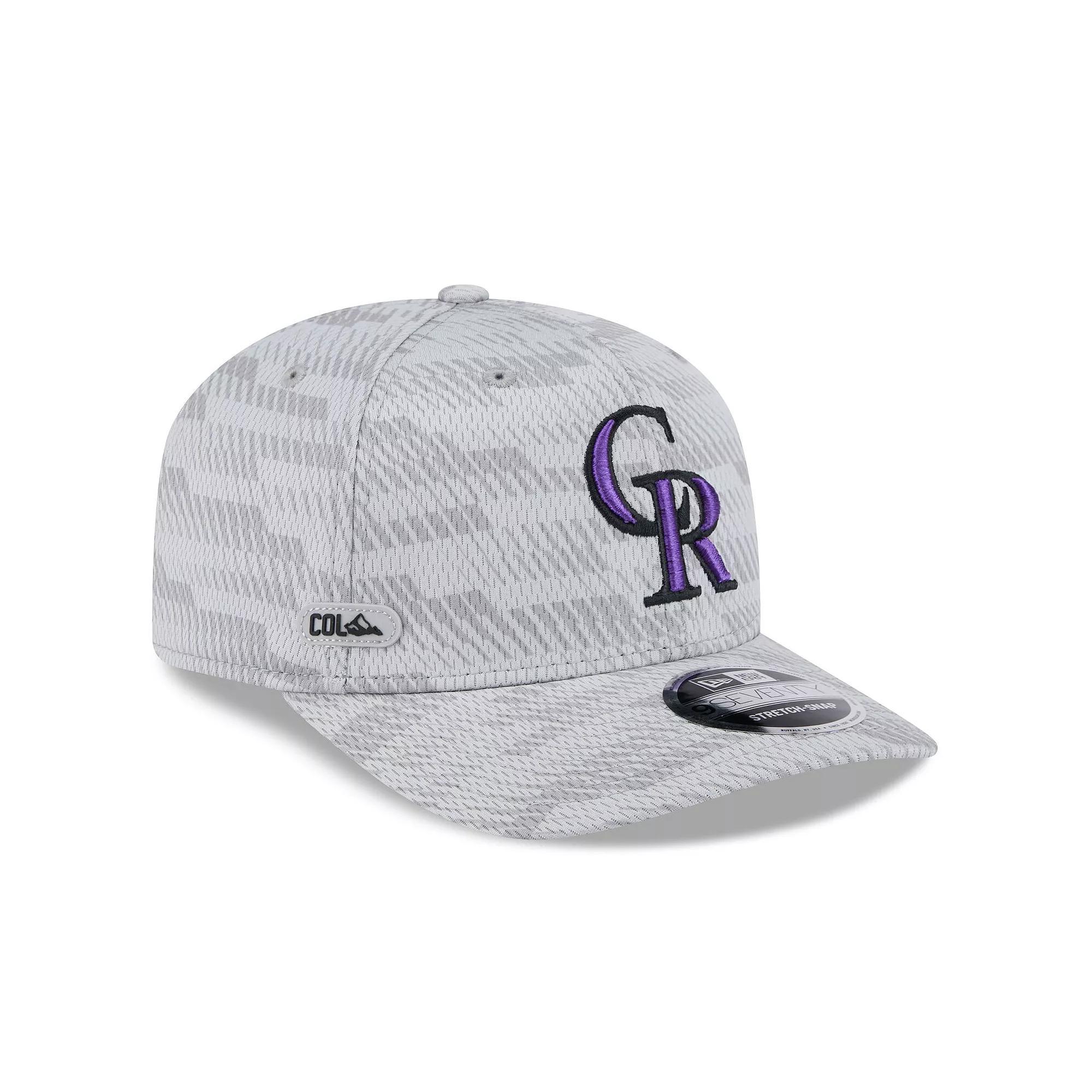 Men's New Era Gray Colorado Rockies 2025 MLB Clubhouse 9SEVENTY Stretch-Snap Hat, Grey Product Image