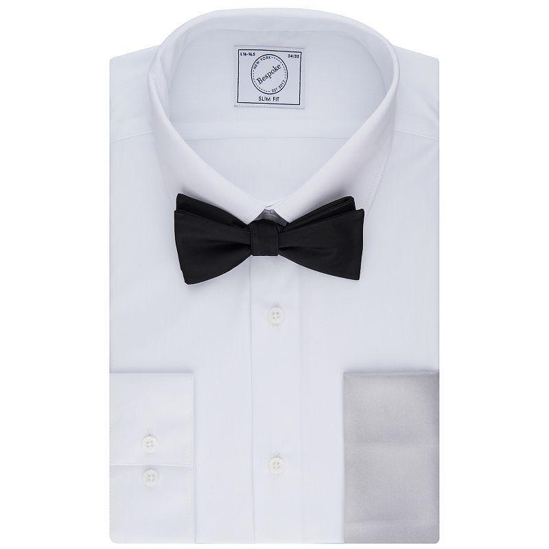 Men's Bespoke Slim-Fit Dress Shirt, Pocket Square & Tie Set, Size: Large-36/37, Studio White Product Image