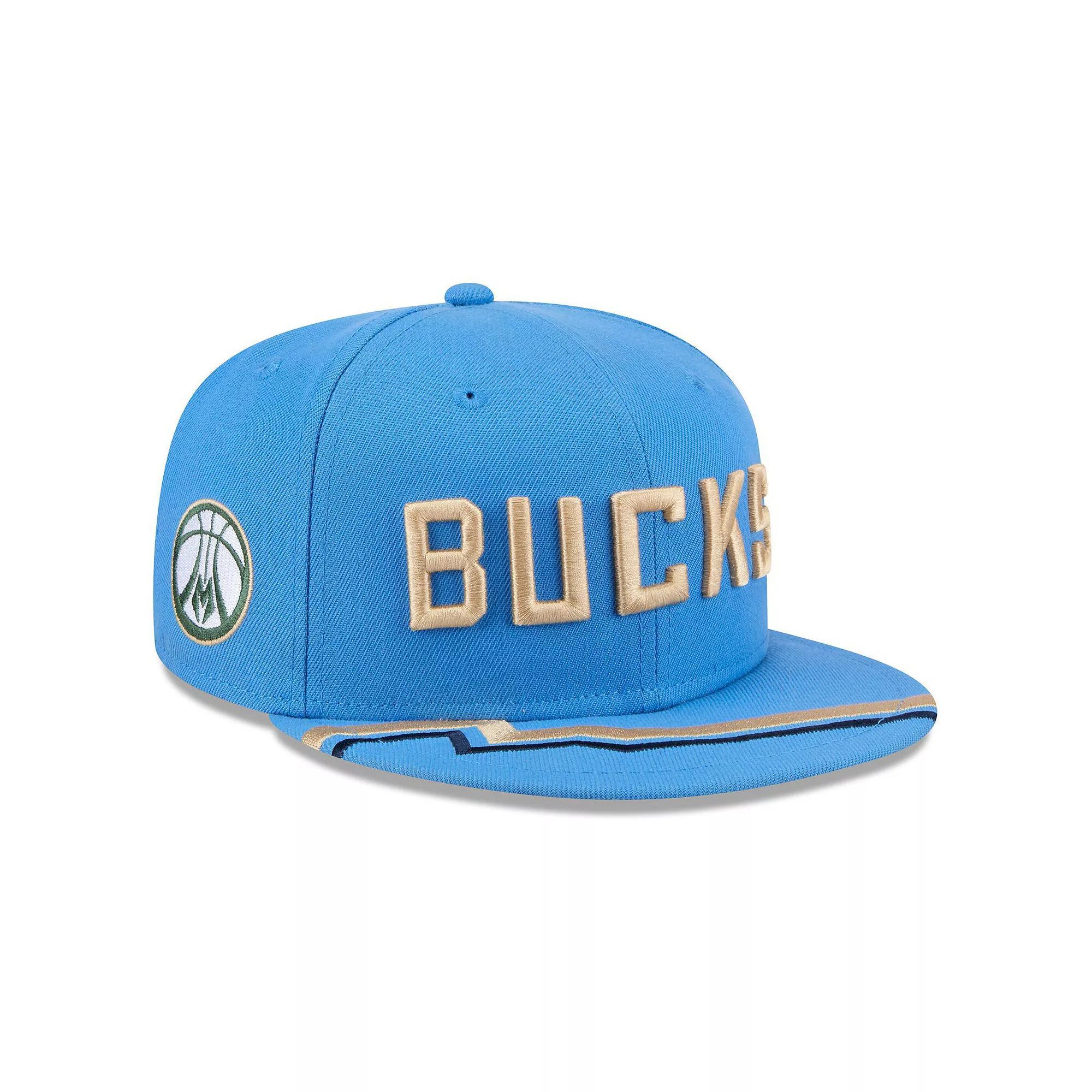 Men's New Era  Blue Milwaukee Bucks 2024/25 City Edition 59FIFTY Fitted Hat, Size: 7 1/8 Product Image