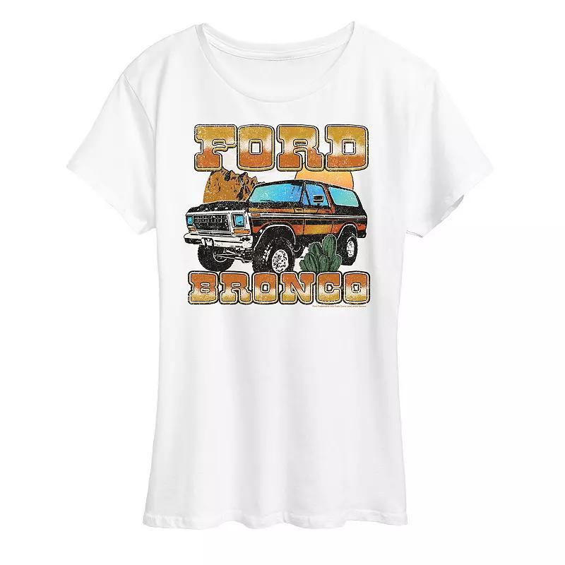 Women's Ford Vintage Bronco Desert Graphic Tee, Size: Medium, Grey Gray Product Image