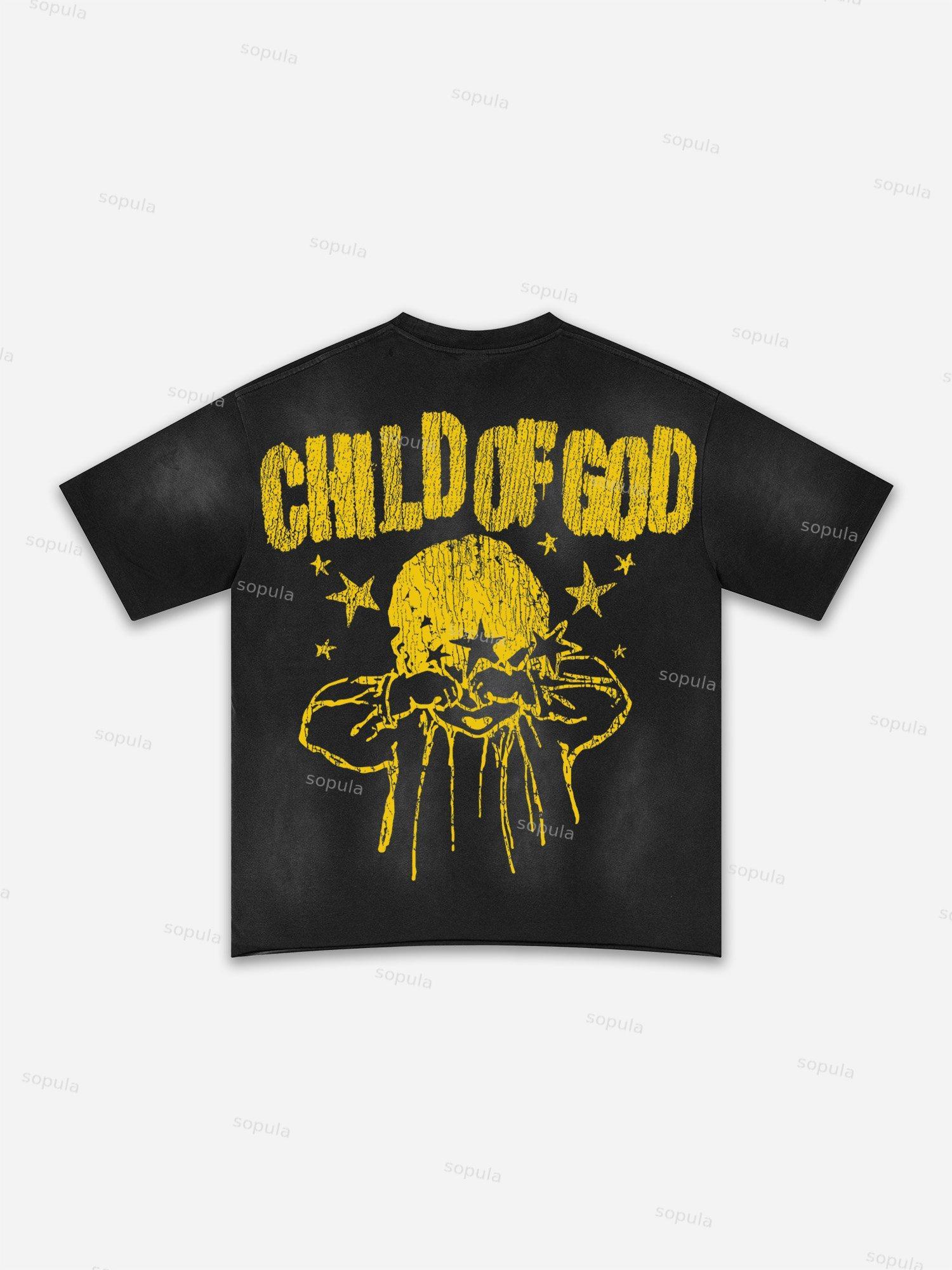 Street Goals Lip Braces Make Vintage Printed Graphic Washed T-shirt Product Image