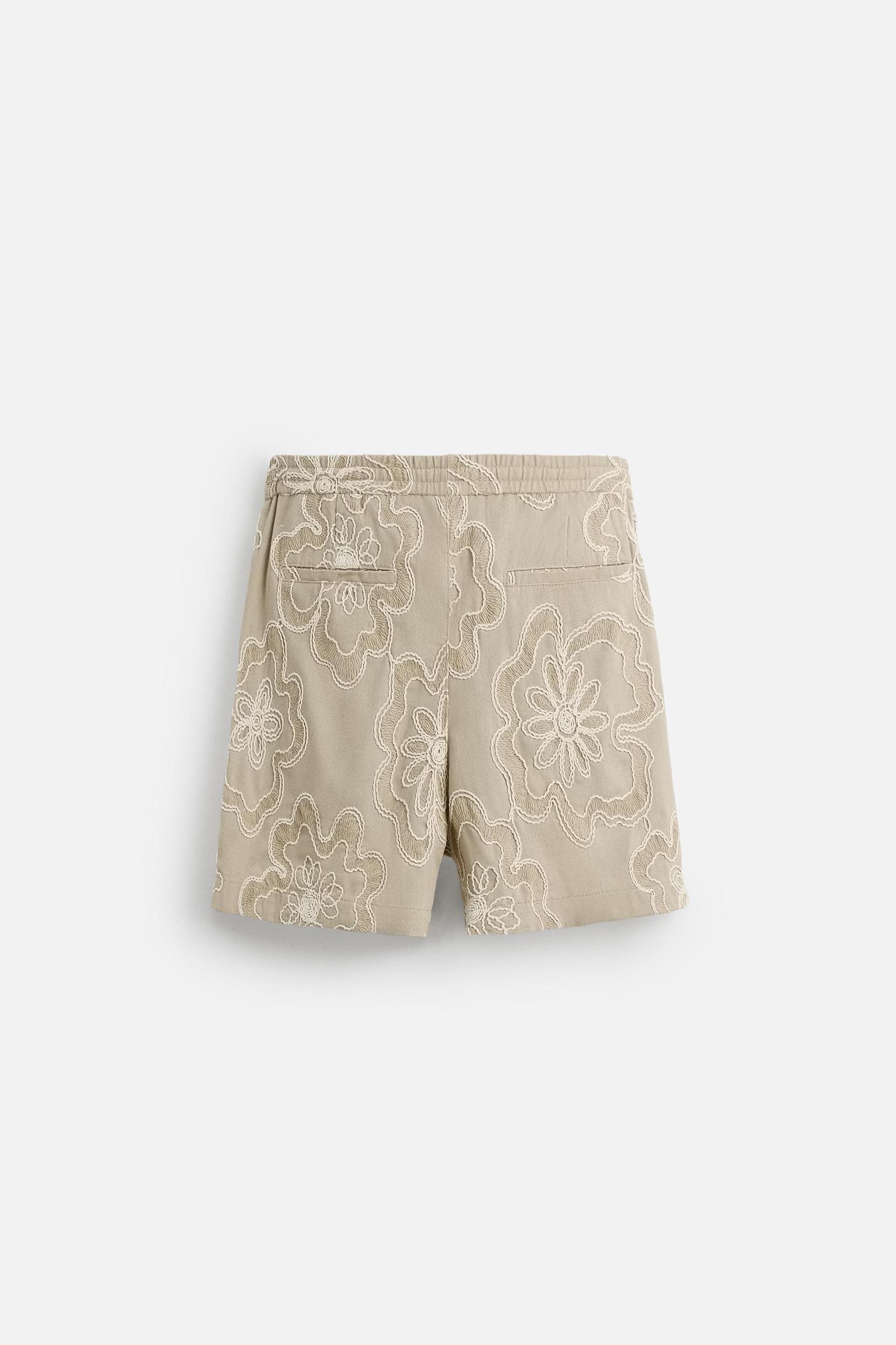 EMBOSSED EMBROIDERY SHORTS Product Image